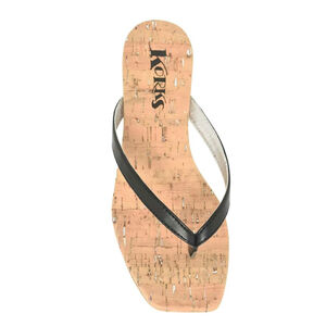Korks by Kork-Ease Winnie Black / Cork Flip Flop Sandals Women's Size 8